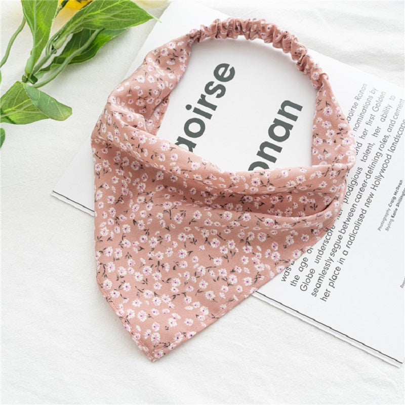 Floral Elastic Hair Scarf Headband Chiffon Print Hair Scarves Kerchief