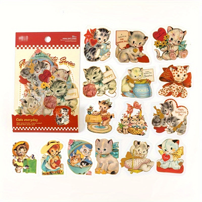 30 Sheets Animal Party Series PET Sticker for Diary Decoration
