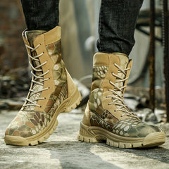 Men's High Top Tactical Work Boots for Outdoor Hiking