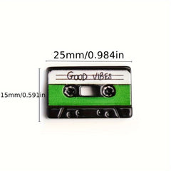 2pcs Mini Retro Cassette Tape Figurines for Dollhouse Decor