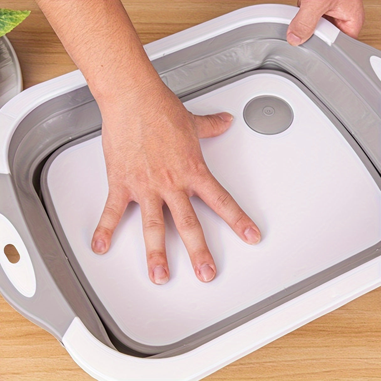 Folding Cutting Board with Sink Drain Basket