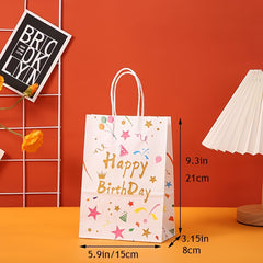 Foldable Paper Bag 12pcs Set Birthday Gift Bags Party Favor Candy Packaging Bag