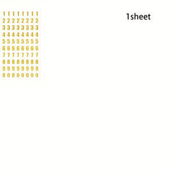 8 Sheets Golden Small Number Stickers 0-9 Self Adhesive for Graduation Cap DIY