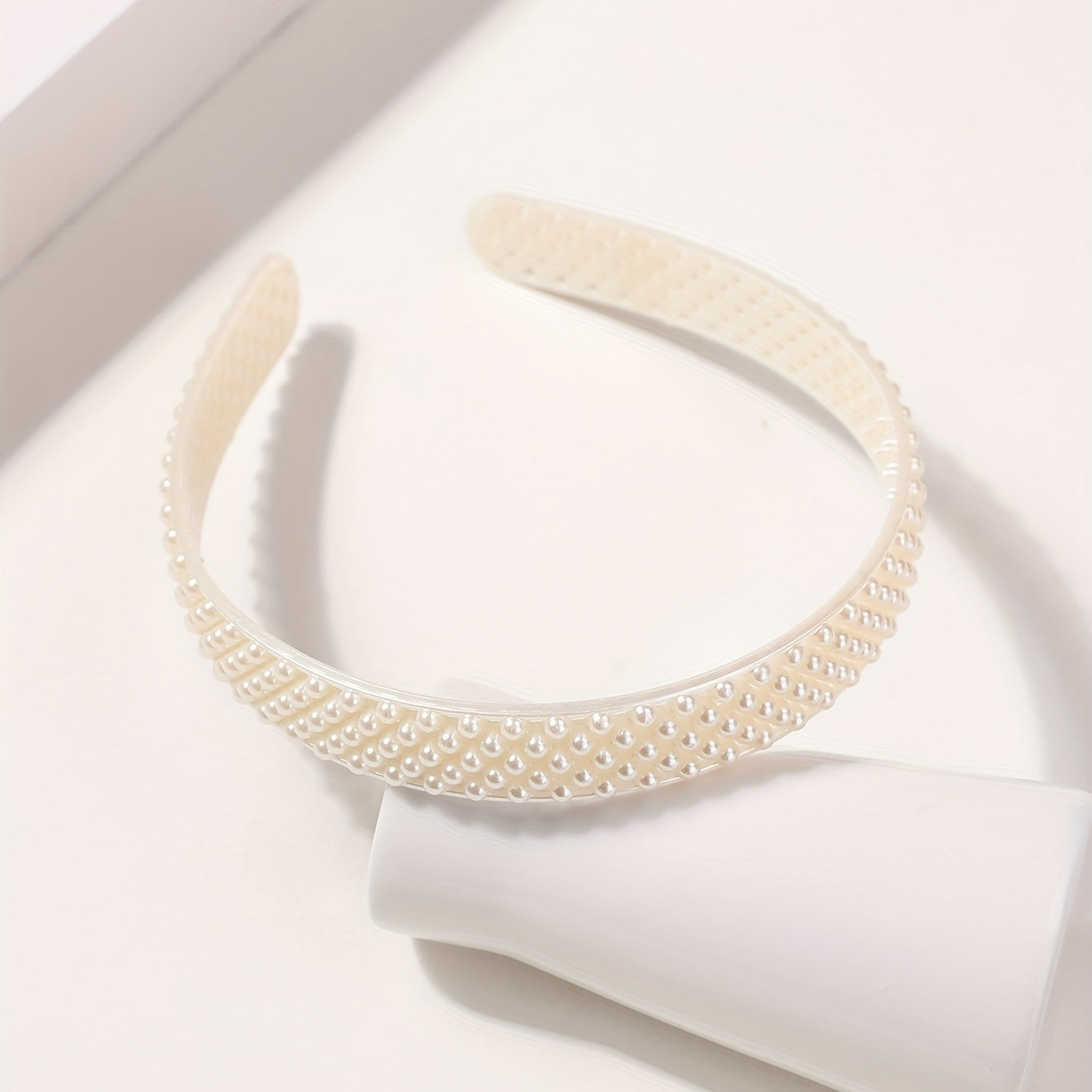 Faux Pearl Headband Wide Bridal Headdress Hair Band Wedding Party