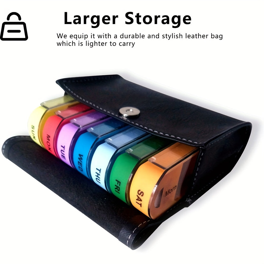 7-Day Pill Organizer Travel Case Reminder Durable Plastic
