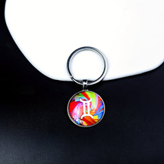12 Constellation Glass Keychain Bag Pendant Birthday Gift Key Ring