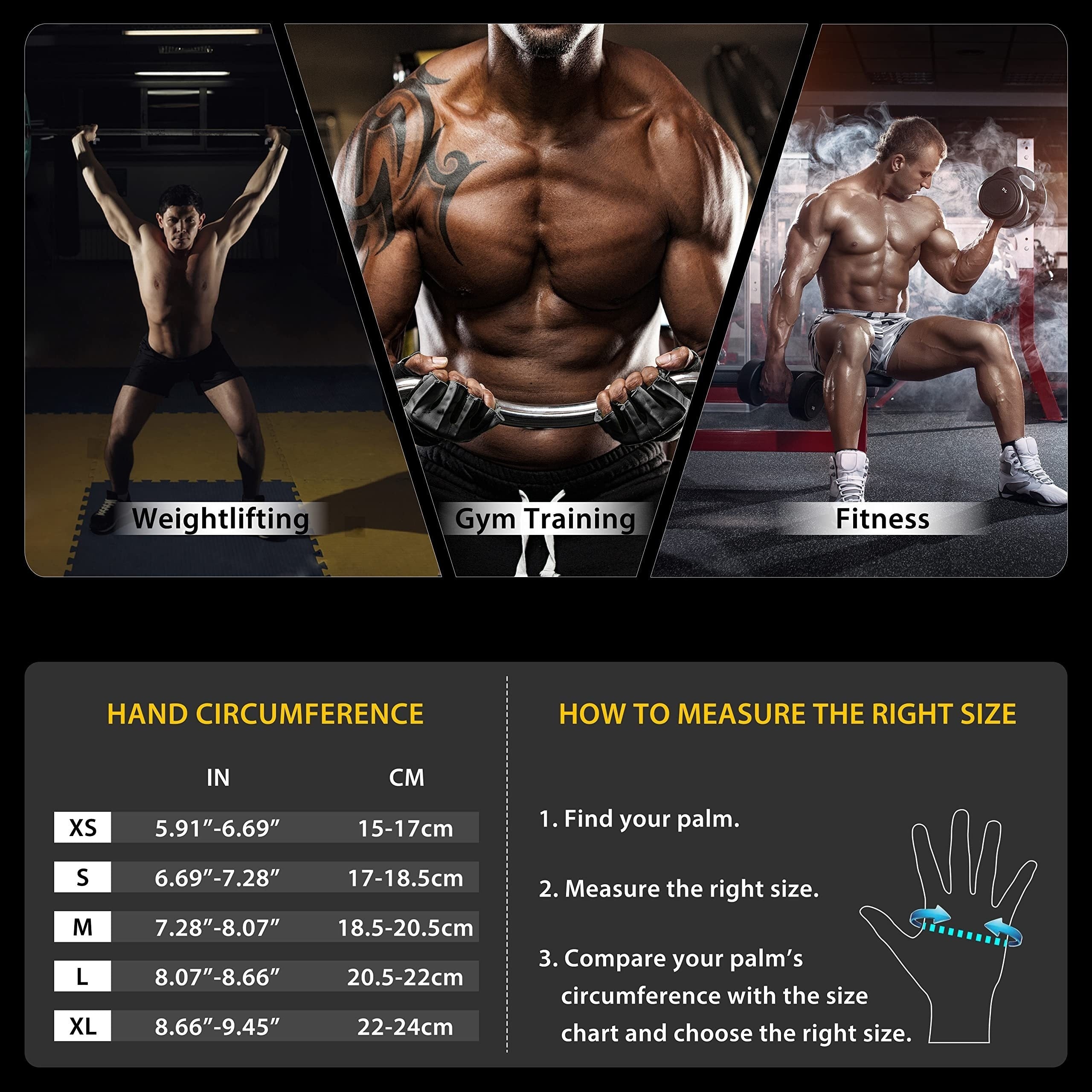 Breathable Fitness Gloves Wrist Wrap Support Full Palm Protection