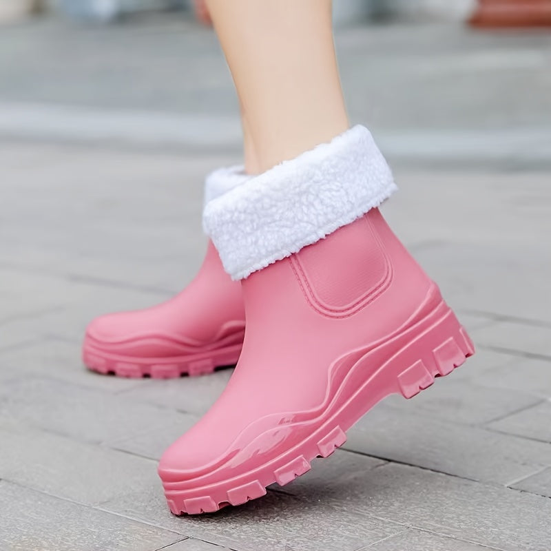 Women's Elastic Ankle Booties Mid Heel Chelsea Boots