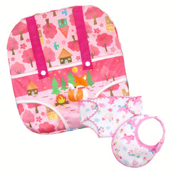 Animal Pattern Baby Doll Diaper and Bib Set for 14-18 Inch Dolls