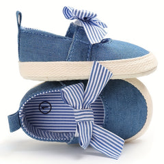 Bowknot Sneakers For Baby Girls Lightweight Non slip Walking Shoes