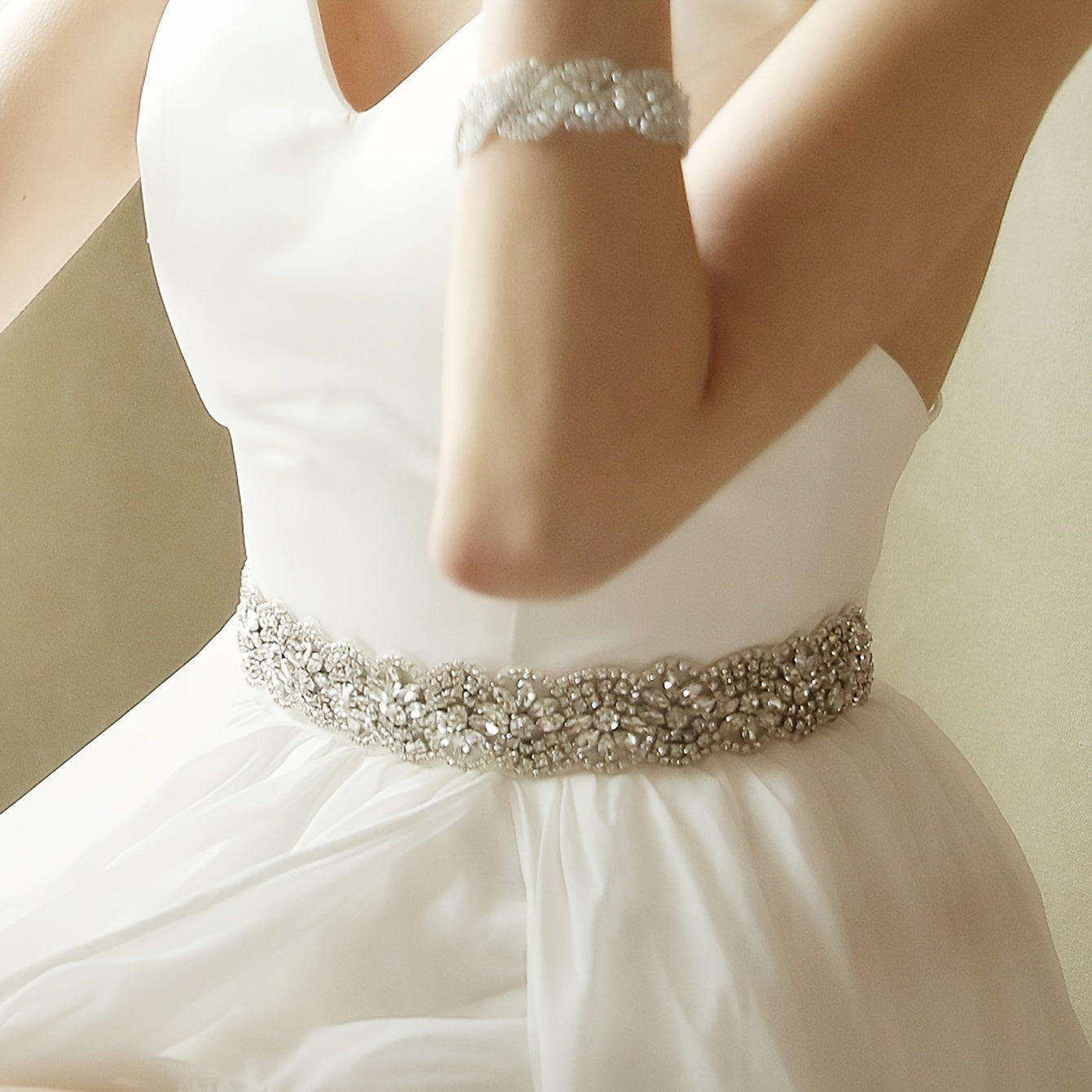 Rhinestone Bridal Wedding Belt Handmake Girdle Dress Accessory