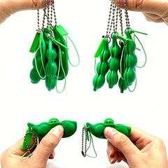 Squeeze Bean Keychain Decompression Toy Creative Keyring Pendant