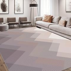 Geometric Striped Carpet Non Slip Soft Faux Sheepskin Floor Mat