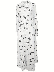 Block Striped Shirt Dress Long Sleeve Button Down Dress Women's Clothing