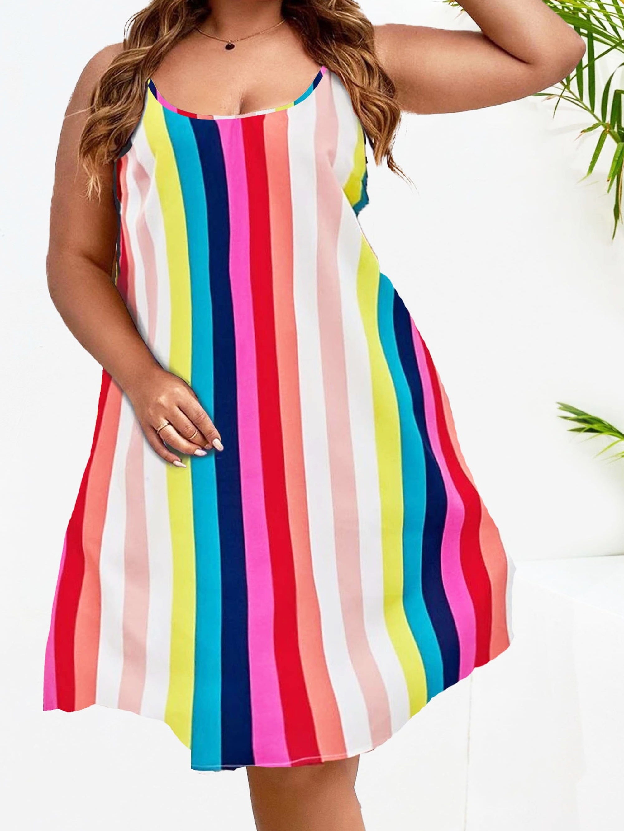  Striped Print Comfort Cami Nightdress