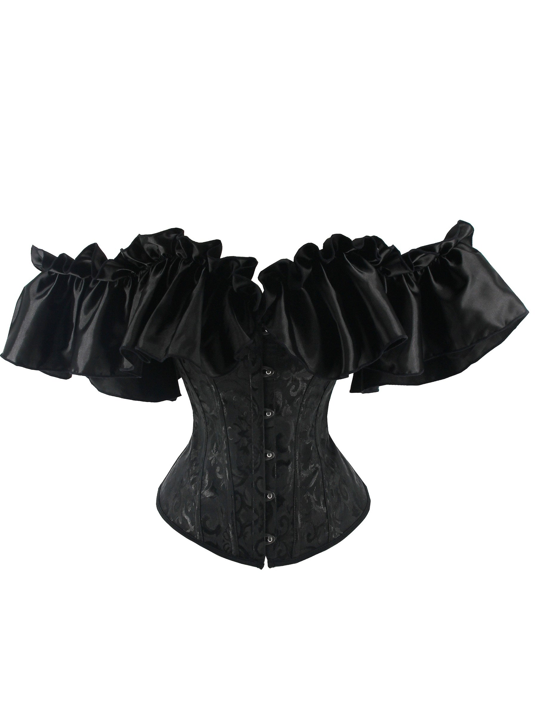 Gothic Jacquard Corset Bustier & Mesh Skirt Set