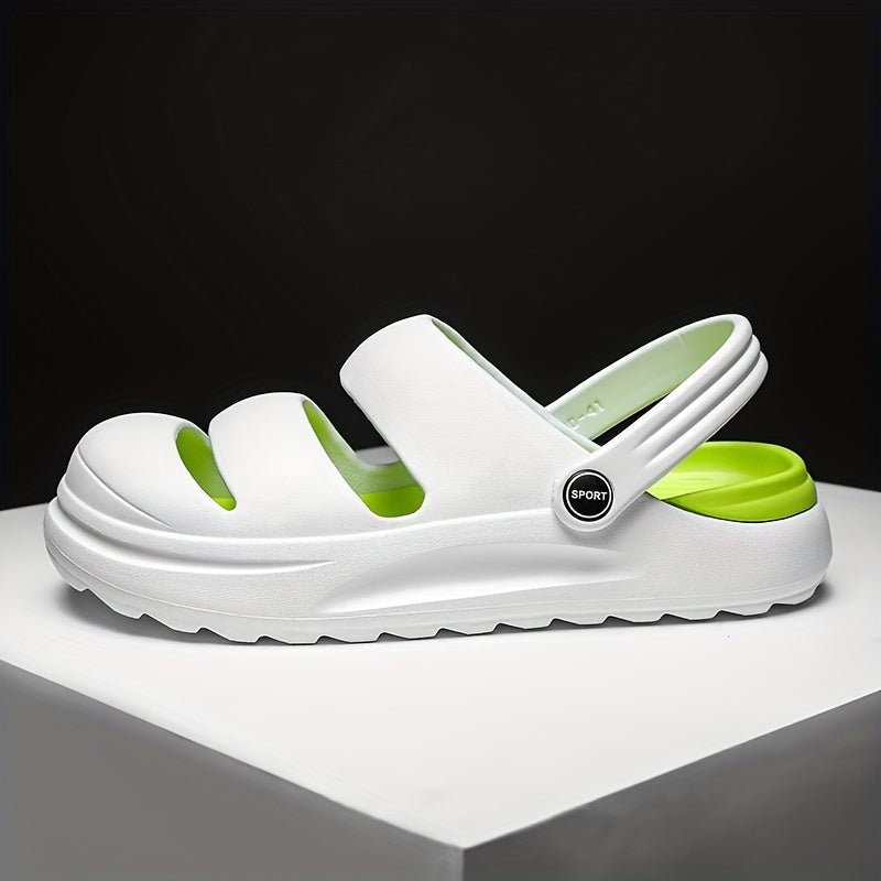Solid Closed Toe Sports Sandals Non Slip Hole Slippers