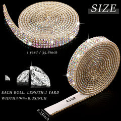 Rhinestone Ribbon Self Adhesive Bling Roll for Crafts Wedding Party Deco