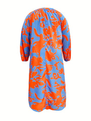  Print Button Up Maxi Dress