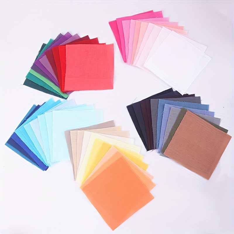 50pcs Colorful Twill Solid Fabric Precut for Patchwork