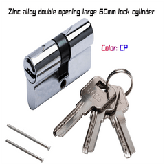 Large Zinc Alloy Lock Cylinder with 3 Keys - 60mm Double Opening