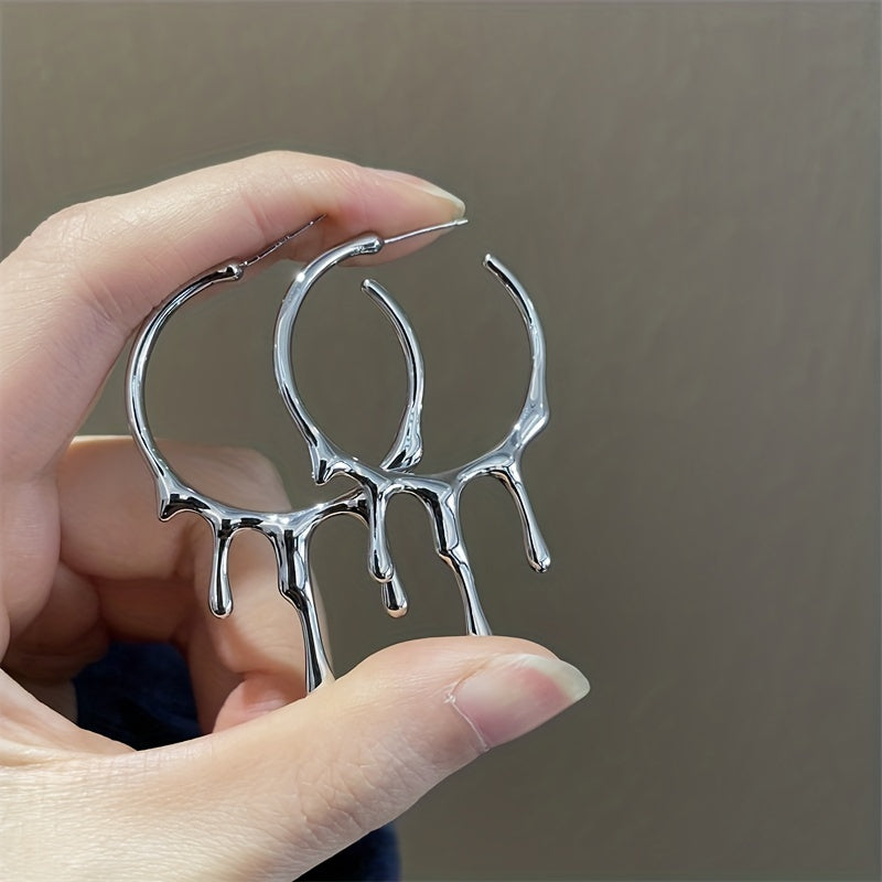 Punk Gothic Retro Style Hoop Earrings for Women Girls