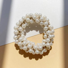 Colorful Faux Pearl Beads Hair Rope Elastic Scrunchie Ponytail Holder