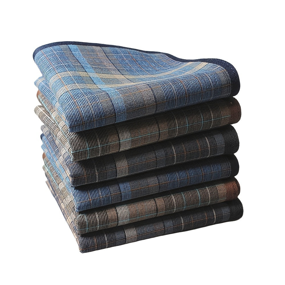 6 Pack Men's Lightweight Plaid Handkerchiefs