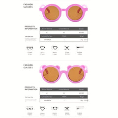 Boy's Bear Kids Sunglasses Round Ear Colorful Gradient UV400