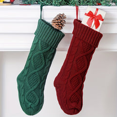 2 Pack 45 72 Cm Cable Knitted Large Size Christmas Stockings & Decorations