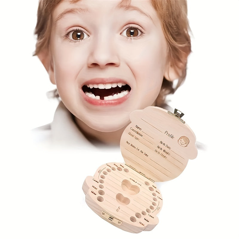 Wooden Keepsake Tooth Organizer Box for Children
