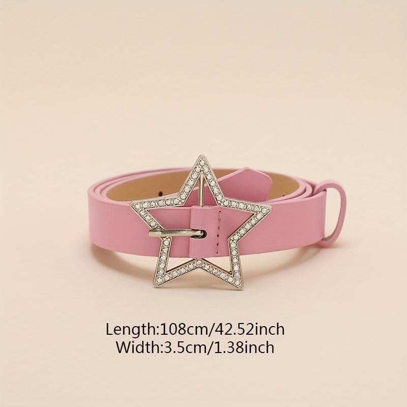 Pink Rhinestone Star Buckle Y2K Belt