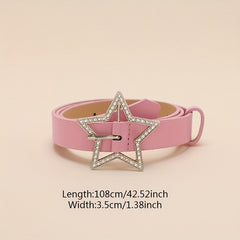 Pink Rhinestone Star Buckle Y2K Belt