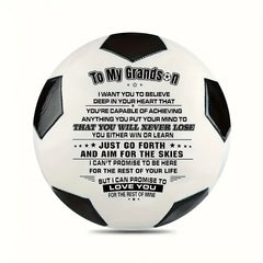 1pc PU Leather Soccer Ball To My Grandson With Pump