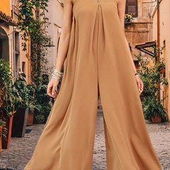 Sleeveless Wide Leg Jumpsuit Spring/Summer Women's Clothing