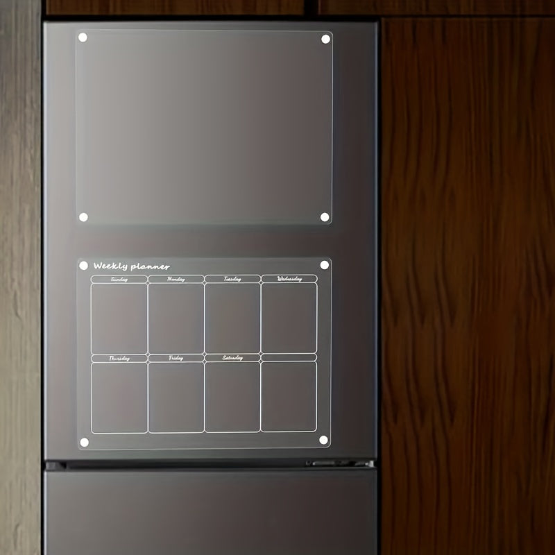 2pcs Acrylic Magnetic Dry Erase Board Calendar For Fridge