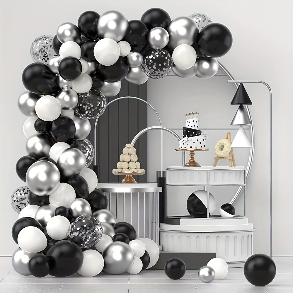 120pcs Silvery Confetti Balloon Arch Balloon Set