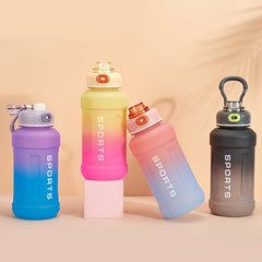 1300ml Gradient Frosted Water Bottle With Straw 44oz Leakproof Portable Cup