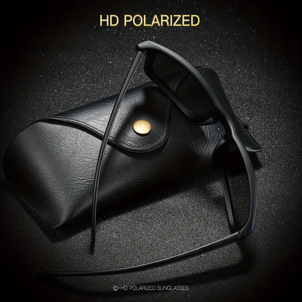Men's Vintage Square Frame Polarized Sunglasses for Sports Fishing Driving