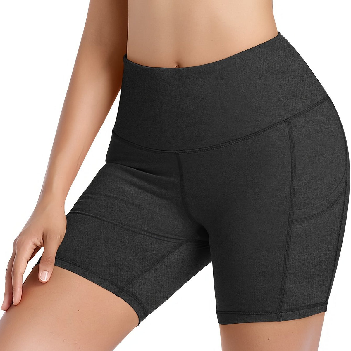Women Yoga Shorts High Waist Tummy Control Workout Compression Biker Short