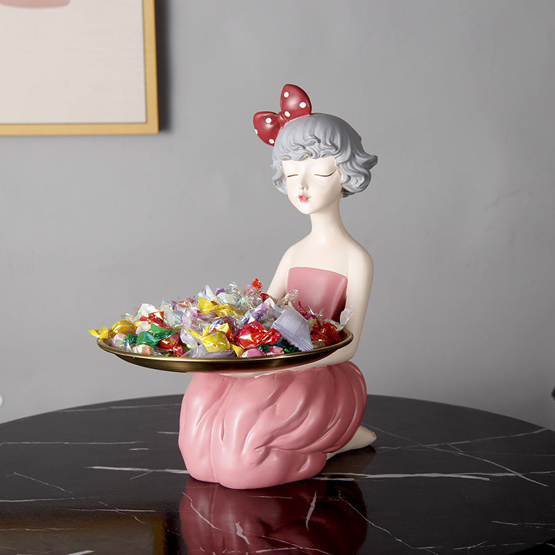 Creative Girl Bow Tray Home Decoration