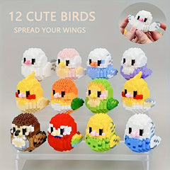 DIY Cartoon Bird Micro Particle Puzzle Building Blocks for Kids Boys and Girls