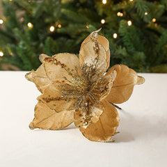 Christmas Flower Red Golden Blooming Tree Decoration