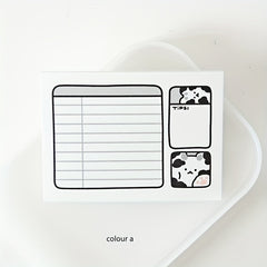 Cow Cat Student Memo Pad Non Sticky Paper Learning Notes
