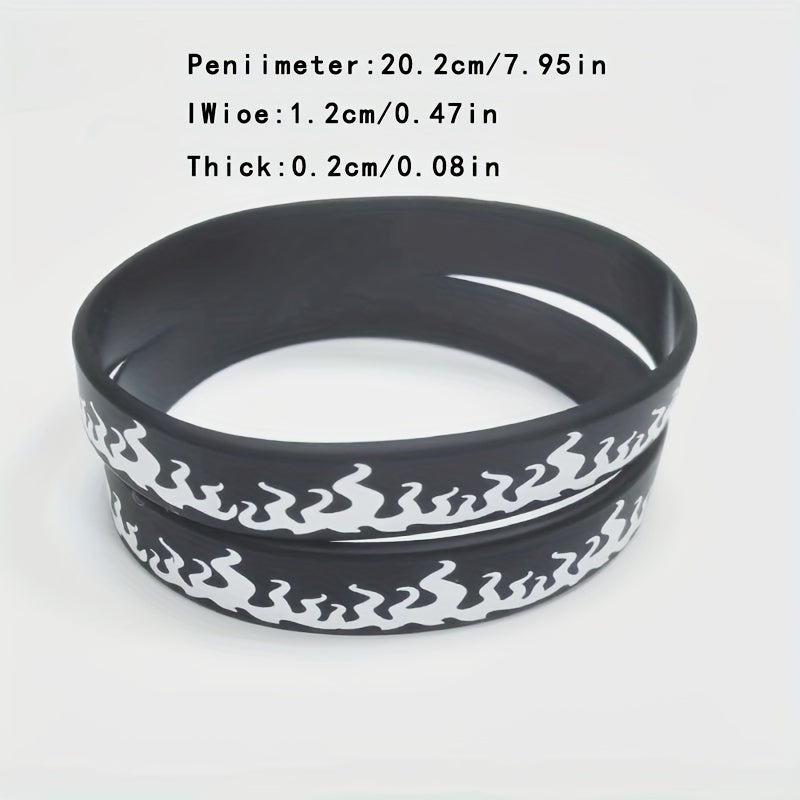 3Pcs Printed Flame Silicone Bracelet Music Party Gift