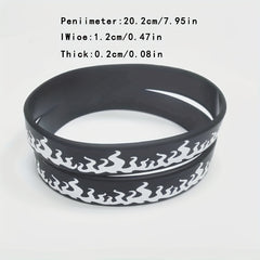 3Pcs Printed Flame Silicone Bracelet Music Party Gift