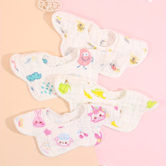 3pcs Baby Bibs Muslin Printing Infant Bib Newborn Burp Cloths
