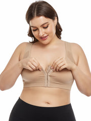 Mesh Front Buckle Sports Bra Racer Back Yoga Fitness Lingerie