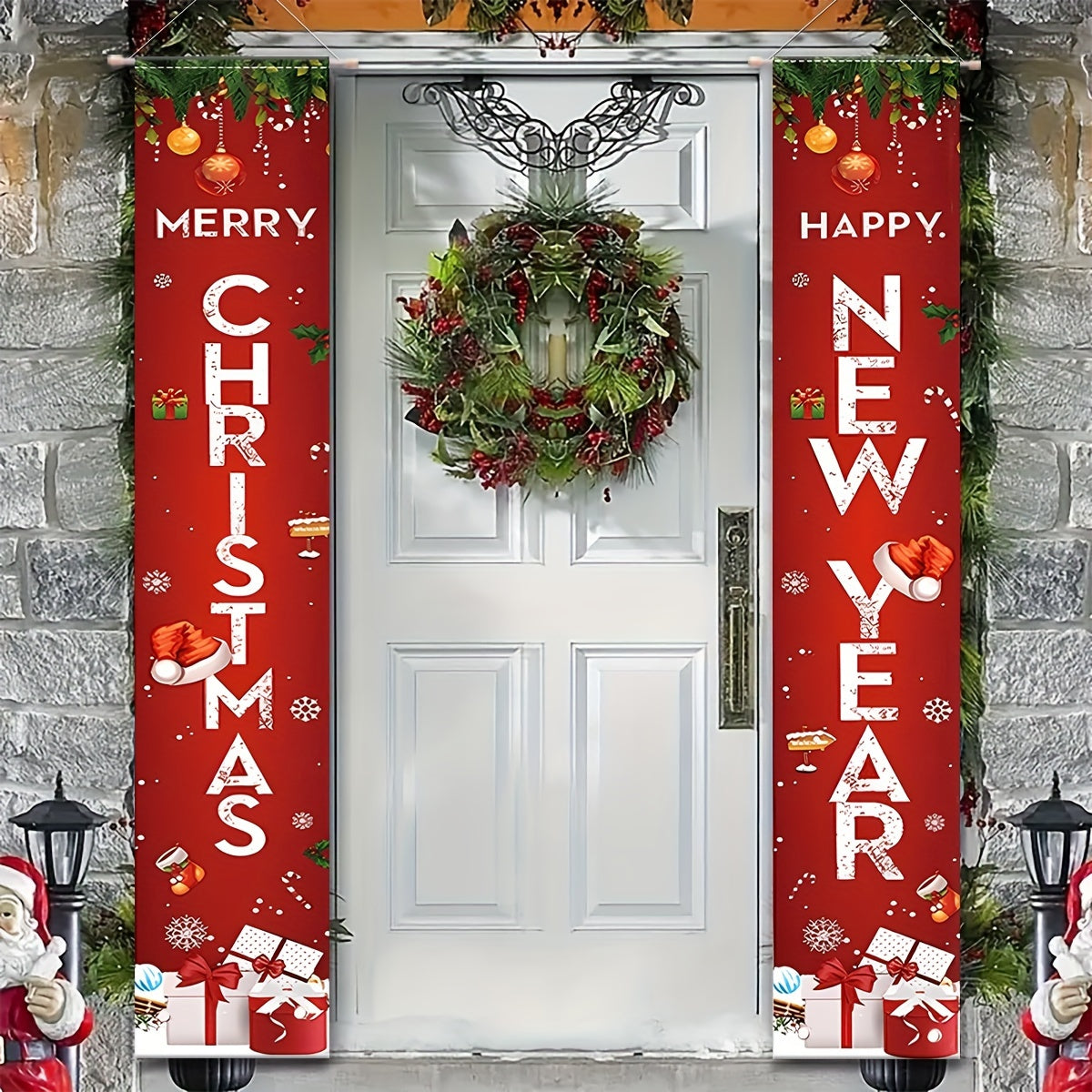 Christmas Door Banner Porch Decor 182x30cm