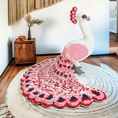 Pink Peacock 3D Puzzle Blocks Assembly Parts Creative Decorations